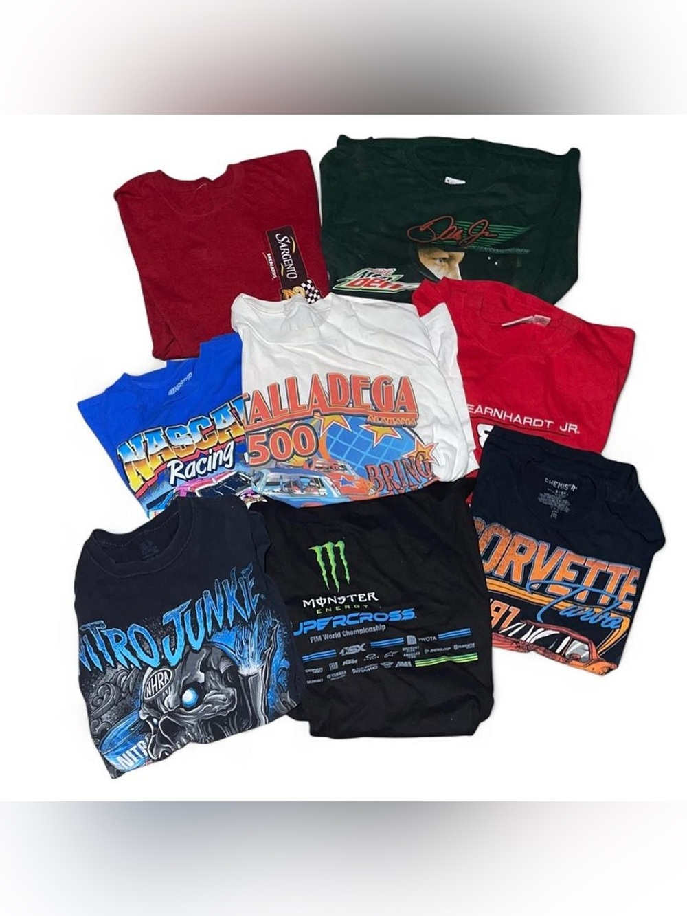 Lot of 8 Nascar and Racing Tees Bundle Various Sizes S-XXL